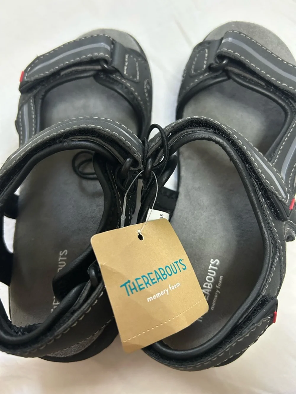 Thereabouts Kids' Black Sport Sandals - Adjustable Comfort Straps